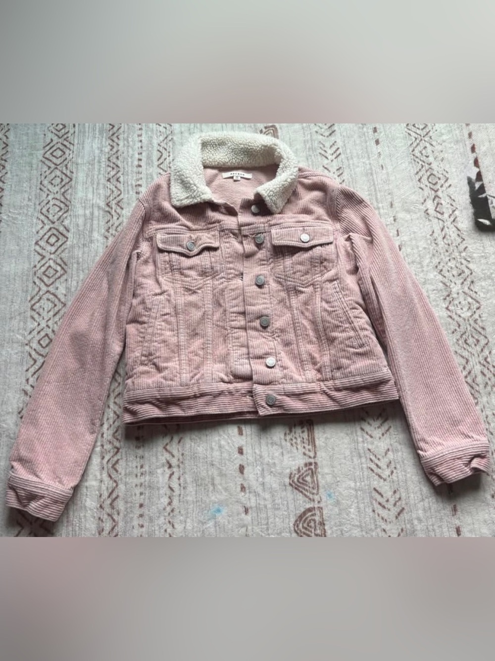 PacSun Pink Corduroy Jacket with Sherpa Collar